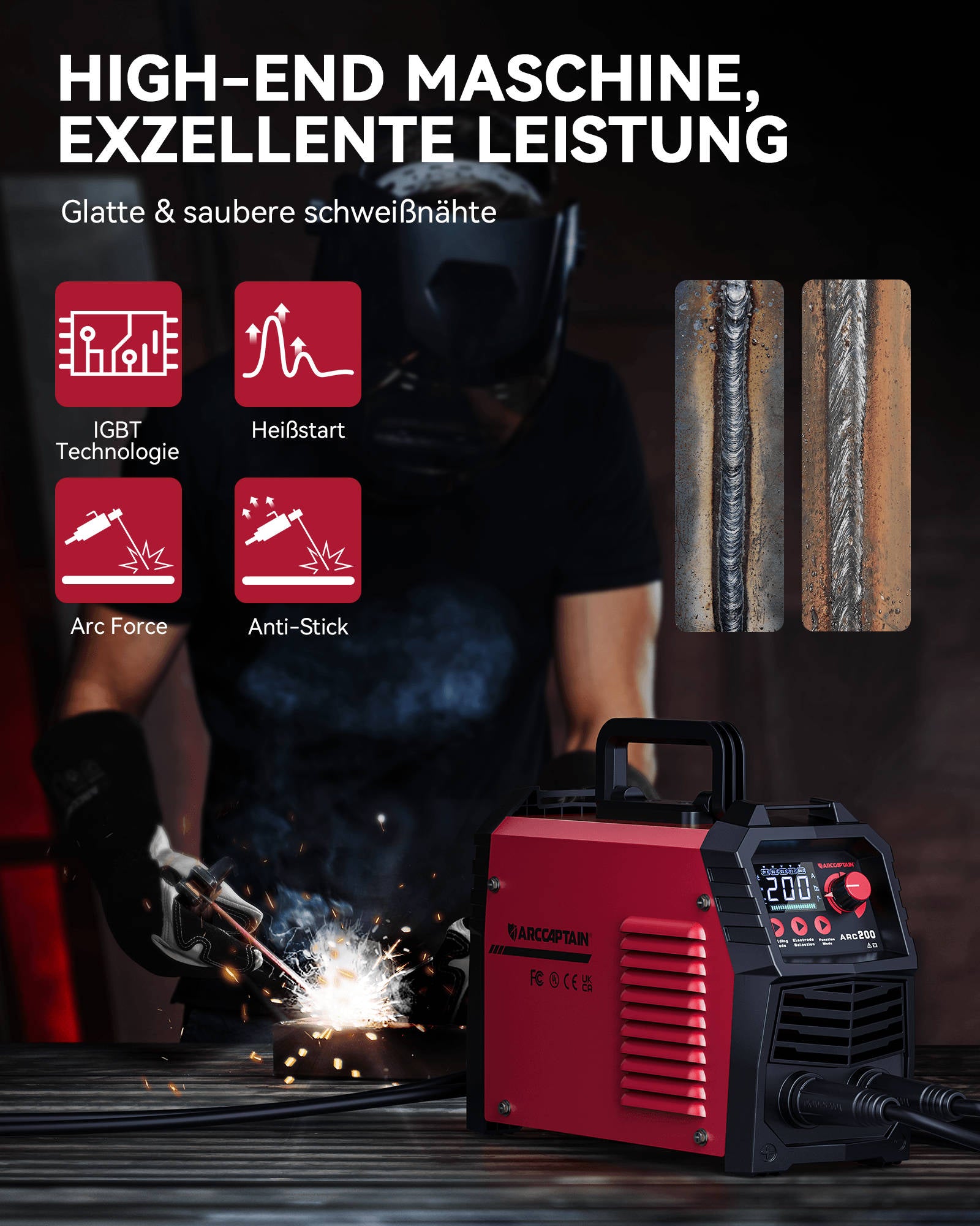 Arccaptain ARC200 Easy to Use DC Stick Welder