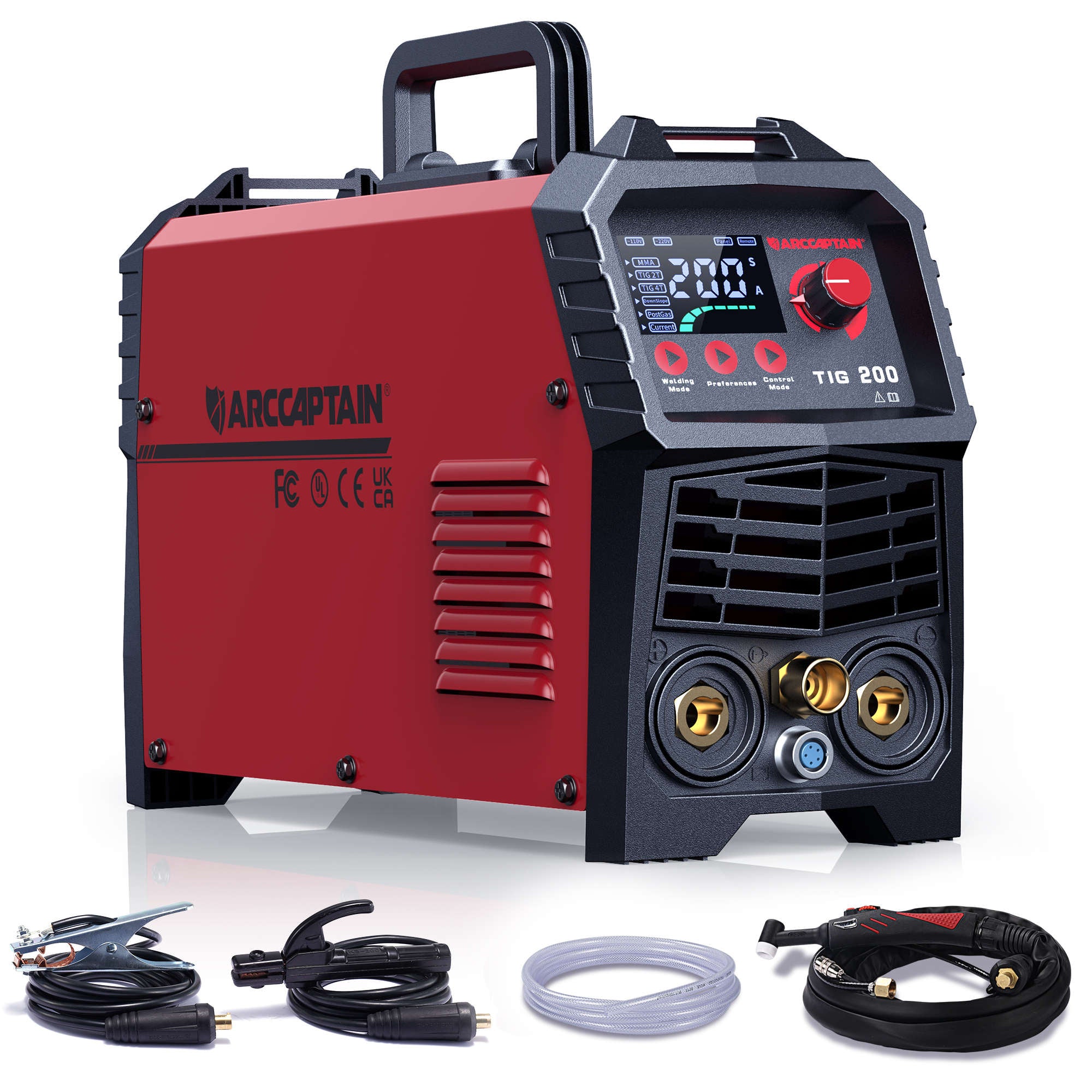 ARCCAPTAIN TIG200 DC TIG Welder Lightweight IGBT Inverter HF TIG/Stick Welder